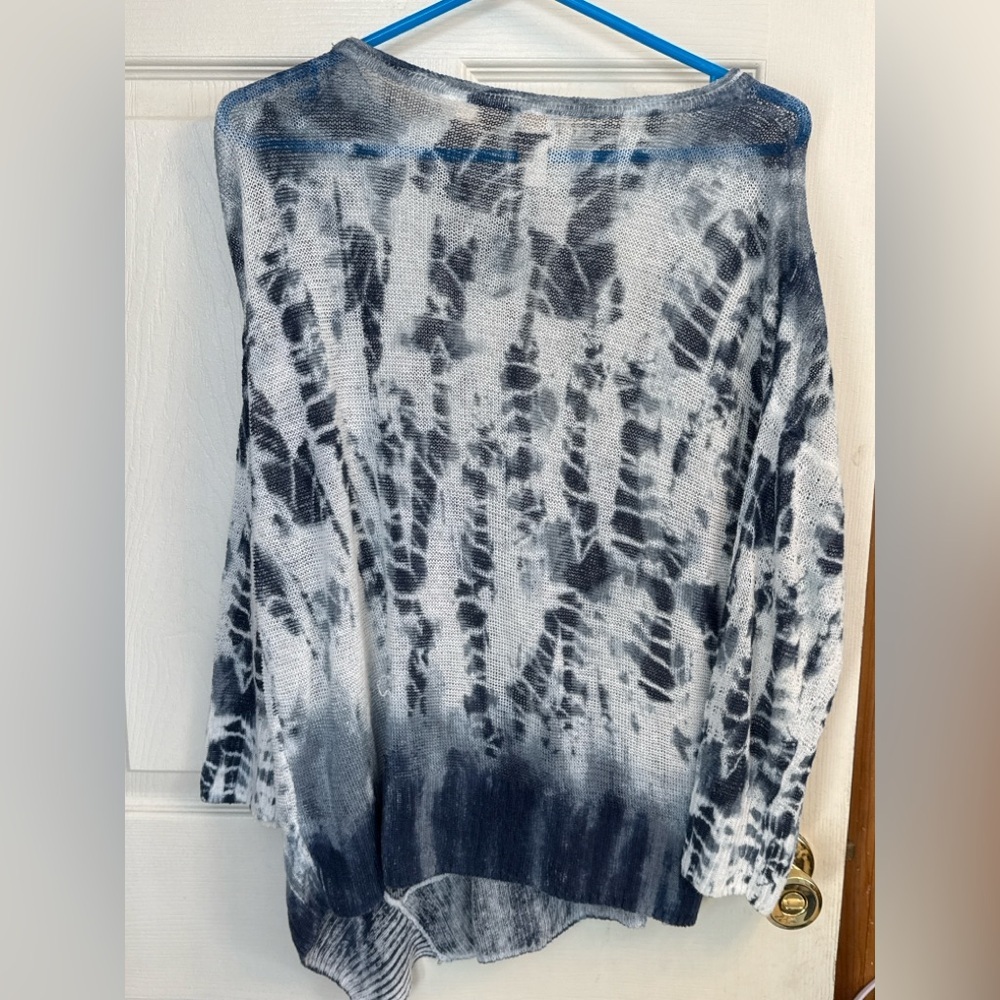 Chico’s Size 3 Asymmetrical Hem Tunic Beach Cover Up Coastal Boho - Picture 3 of 4